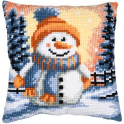 Bonhomme de neige - Kit Coussin Point de Croix Hiver - Vervaco