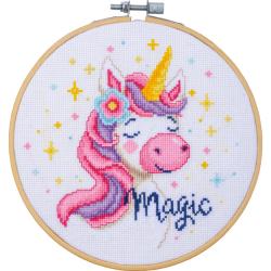 Licorne- Kit point de croix avec Cercle - Vervaco