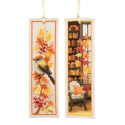 Kit 2 marque-pages à broder Automne - Vervaco