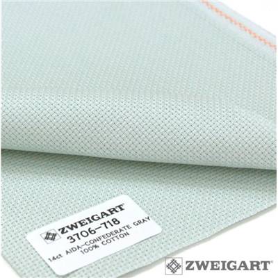 Toile Aïda 5.5 à broder Zweigart - Gris vert (718)