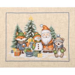 Équipe de Noël - Kit Point Compté avec Cercle à Broder Noël - Vervaco