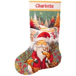 Voeux de Noël de la forêt - Kit chaussette de Noël à broder - Vervaco
