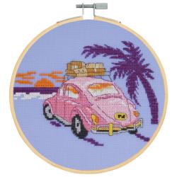 Coccinelle rose – Kit Point de Croix DMC