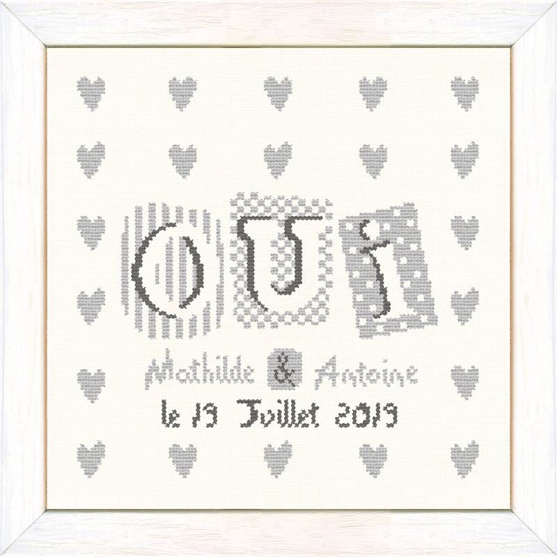 Lilipoints Fiche Mariage Oui Mini M004 Univers Broderie