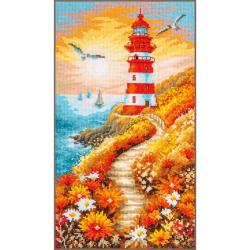 The floral lighthouse path - Kit point de croix - Lanarte
