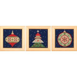Le charme de Noël nordique - Kit 3 Miniatures Point Compté - Vervaco