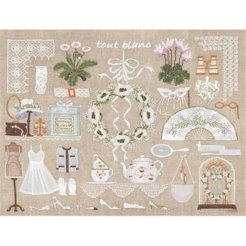 Kit point de croix Le Bonheur des Dames Fleurs Blanches, DIY