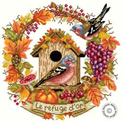 Le refuge d'or - Fiche Point de Croix Automne - Annick Abrial