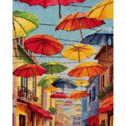 Parapluies Colorés - Kit point de croix - Riolis