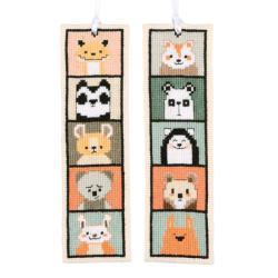 Kit 2 marque-pages à broder Petits animaux - Vervaco