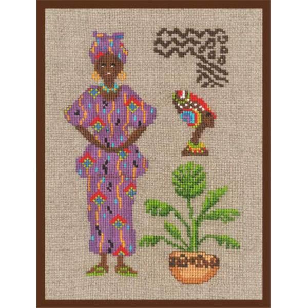 Kit Femme africaine mauve Le Bonheur des Dames chez Univers Broderie