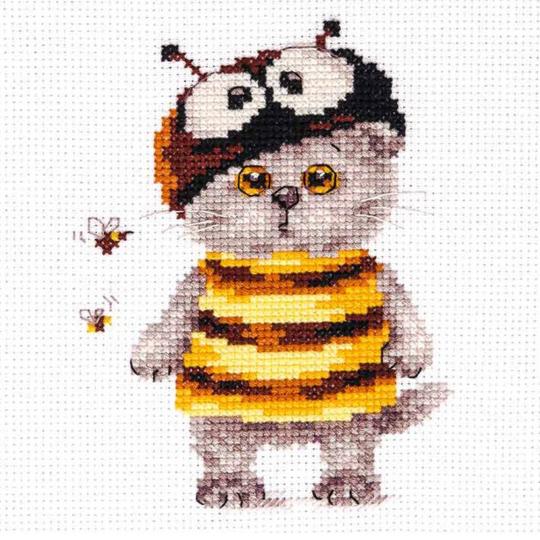 Bébé Chat- Abeille  - Kit broderie débutant - Alisa