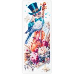 Hibou musicien et violon – Kit point de croix Magic Needle