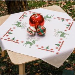 Renne nordique à feuillage persistant - Kit Nappe Noël - Vervaco