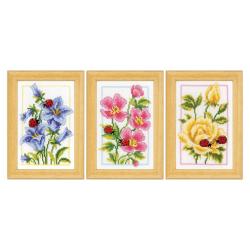 Miniatures Fleurs & Coccinelles lot de 3 - Kits Vervaco