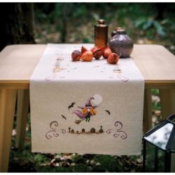 Kit chemin de table à broder Halloween 35 x 95 cm - Vervaco