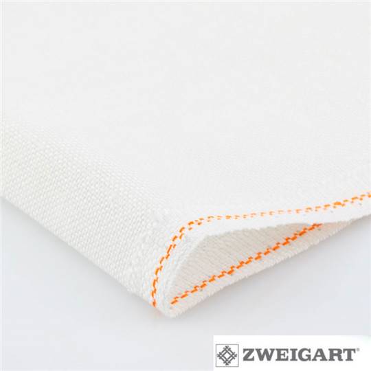 Toile Lin 11 fils Cashel Zweigart - Blanc (100)