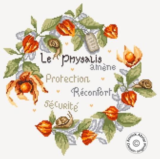 Le Physalis - Fiche Point de Croix - Annick Abrial